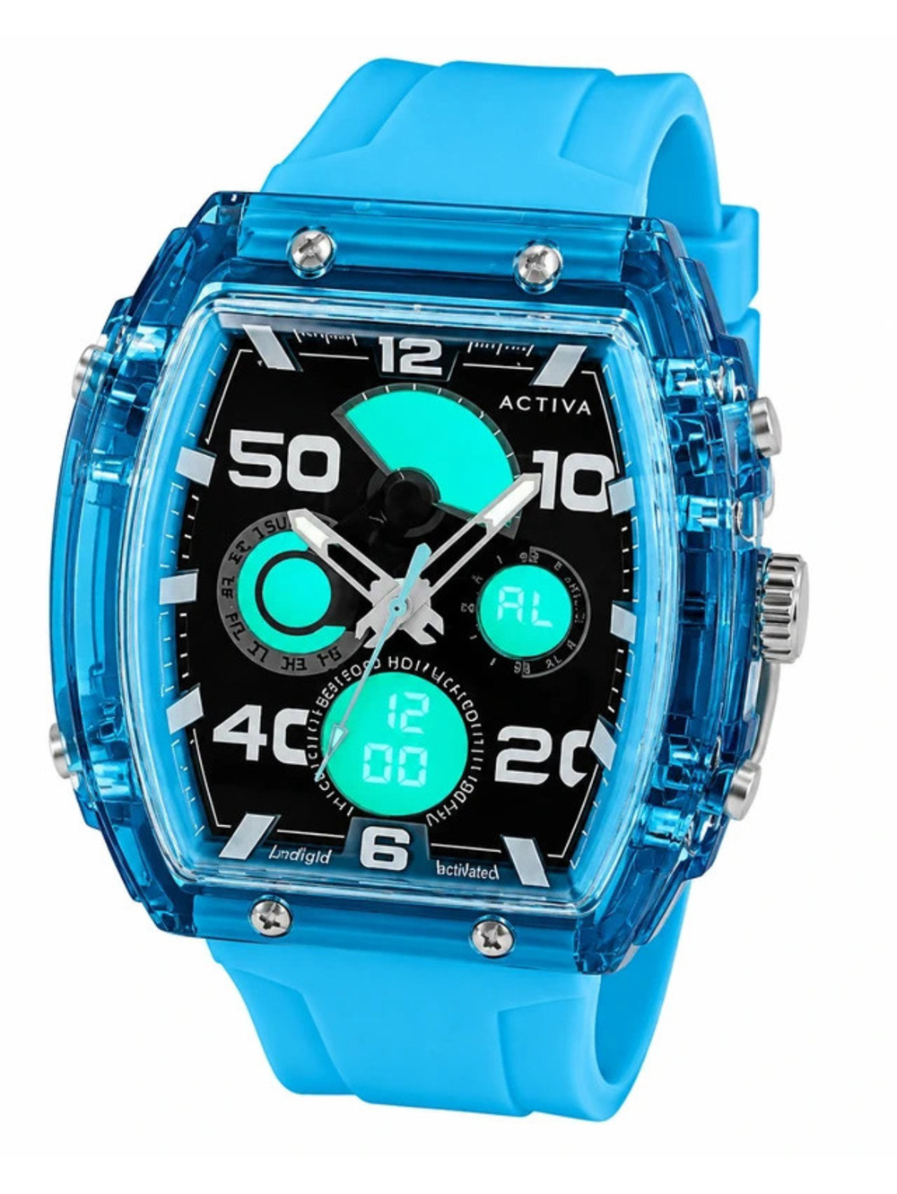 Activa X Invicta Digital Essentials Men's Watch - 45mm, Light Blue